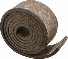 Made in USA - 1/4 Inch Thick x 2 Inch Wide x 5 Ft. Long, Felt Stripping - Gray, Plain Backing - Industrial Tool & Supply