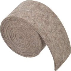 Made in USA - 1/8 Inch Thick x 2 Inch Wide x 5 Ft. Long, Felt Stripping - Gray, Plain Backing - Industrial Tool & Supply