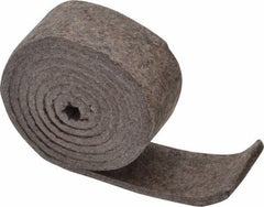 Made in USA - 1/4 Inch Thick x 2 Inch Wide x 5 Ft. Long, Felt Stripping - Gray, Plain Backing - Industrial Tool & Supply
