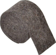 Made in USA - 1/8 Inch Thick x 2 Inch Wide x 5 Ft. Long, Felt Stripping - Gray, Plain Backing - Industrial Tool & Supply