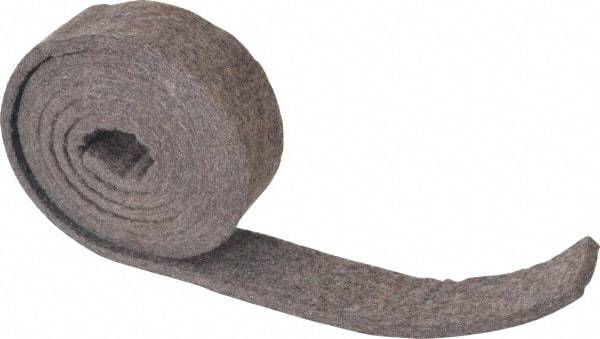Made in USA - 1/4 Inch Thick x 1-1/2 Inch Wide x 5 Ft. Long, Felt Stripping - Gray, Plain Backing - Industrial Tool & Supply