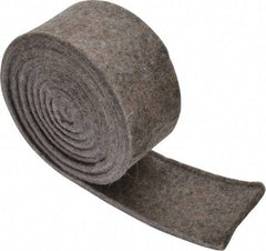 Made in USA - 1/4 Inch Thick x 2 Inch Wide x 5 Ft. Long, Felt Stripping - Gray, Plain Backing - Industrial Tool & Supply