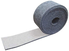 Made in USA - 1/8 Inch Thick x 1-1/2 Inch Wide x 5 Ft. Long, Felt Stripping - Gray, Adhesive Backing - Industrial Tool & Supply