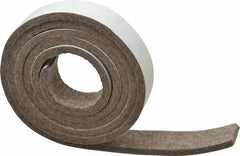 Made in USA - 1/4 Inch Thick x 1 Inch Wide x 5 Ft. Long, Felt Stripping - Gray, Adhesive Backing - Industrial Tool & Supply