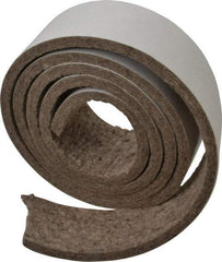 Made in USA - 1/4 Inch Thick x 2 Inch Wide x 5 Ft. Long, Felt Stripping - Gray, Adhesive Backing - Industrial Tool & Supply