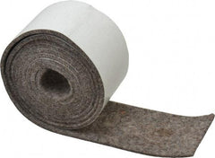 Made in USA - 1/8 Inch Thick x 2 Inch Wide x 5 Ft. Long, Felt Stripping - Gray, Adhesive Backing - Industrial Tool & Supply