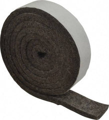 Made in USA - 1/4 Inch Thick x 1 Inch Wide x 5 Ft. Long, Felt Stripping - Gray, Adhesive Backing - Industrial Tool & Supply