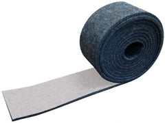 Made in USA - 1/8 Inch Thick x 1-1/2 Inch Wide x 5 Ft. Long, Felt Stripping - Gray, Adhesive Backing - Industrial Tool & Supply