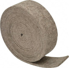 Made in USA - 1/8 Inch Thick x 1-1/2 Inch Wide x 10 Ft. Long, Felt Stripping - Gray, Plain Backing - Industrial Tool & Supply