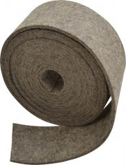 Made in USA - 1/8 Inch Thick x 2 Inch Wide x 10 Ft. Long, Felt Stripping - Gray, Plain Backing - Industrial Tool & Supply
