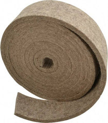 Made in USA - 1/4 Inch Thick x 2 Inch Wide x 10 Ft. Long, Felt Stripping - Gray, Plain Backing - Industrial Tool & Supply