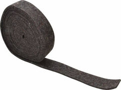 Made in USA - 1/8 Inch Thick x 1 Inch Wide x 10 Ft. Long, Felt Stripping - Gray, Plain Backing - Industrial Tool & Supply