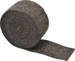 Made in USA - 1/8 Inch Thick x 2 Inch Wide x 10 Ft. Long, Felt Stripping - Gray, Plain Backing - Industrial Tool & Supply