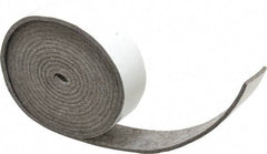 Made in USA - 1/8 Inch Thick x 1-1/2 Inch Wide x 10 Ft. Long, Felt Stripping - Gray, Adhesive Backing - Industrial Tool & Supply
