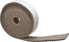 Made in USA - 1/4 Inch Thick x 1-1/2 Inch Wide x 10 Ft. Long, Felt Stripping - Gray, Adhesive Backing - Industrial Tool & Supply