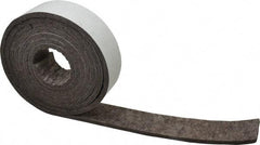 Made in USA - 1/4 Inch Thick x 2 Inch Wide x 10 Ft. Long, Felt Stripping - Gray, Adhesive Backing - Industrial Tool & Supply