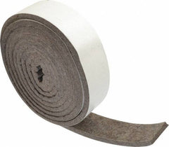 Made in USA - 1/4 Inch Thick x 1-1/2 Inch Wide x 10 Ft. Long, Felt Stripping - Gray, Adhesive Backing - Industrial Tool & Supply