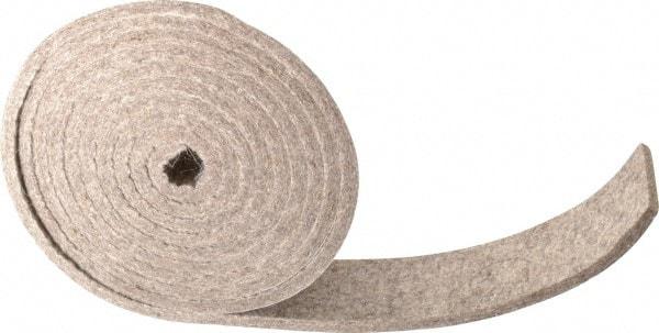 Made in USA - 1/4 Inch Thick x 2 Inch Wide x 10 Ft. Long, Felt Stripping - Gray, Adhesive Backing - Industrial Tool & Supply