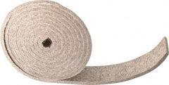 Made in USA - 1/4 Inch Thick x 2 Inch Wide x 10 Ft. Long, Felt Stripping - Gray, Adhesive Backing - Industrial Tool & Supply