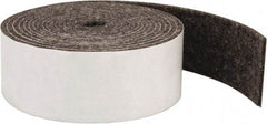 Made in USA - 1/8 Inch Thick x 1-1/2 Inch Wide x 10 Ft. Long, Felt Stripping - Gray, Adhesive Backing - Industrial Tool & Supply