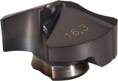 Ingersoll Cutting Tools - Series Y, 16.3mm Diam Grade IN2005 140° Replaceable Drill Tip - Carbide, TiAlN Finish, 16 Seat Size - Industrial Tool & Supply