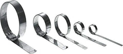 Made in USA - 7" ID, Galvanized Steel Preformed J-Type Clamp - 3/4" Wide x 0.03" Thick - Industrial Tool & Supply