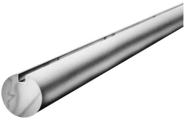 Made in USA - 5/8" Diam, 3' Long, 304 Stainless Steel Keyed Round Linear Shafting - 3/16" Key - Industrial Tool & Supply