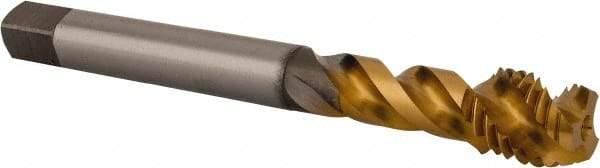 OSG - M14x2.00 Metric Coarse 3 Flute 6H Modified Bottoming Spiral Flute Tap - Vanadium High Speed Steel, TiN Finish, 110mm OAL, Right Hand Flute, Right Hand Thread - Industrial Tool & Supply