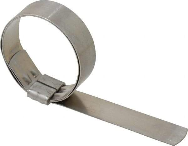 Made in USA - 2" ID, Grade 201, Stainless Steel Preformed J-Type Clamp - 3/4" Wide x 0.03" Thick - Industrial Tool & Supply
