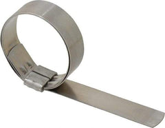 Made in USA - 2" ID, Grade 201, Stainless Steel Preformed J-Type Clamp - 3/4" Wide x 0.03" Thick - Industrial Tool & Supply