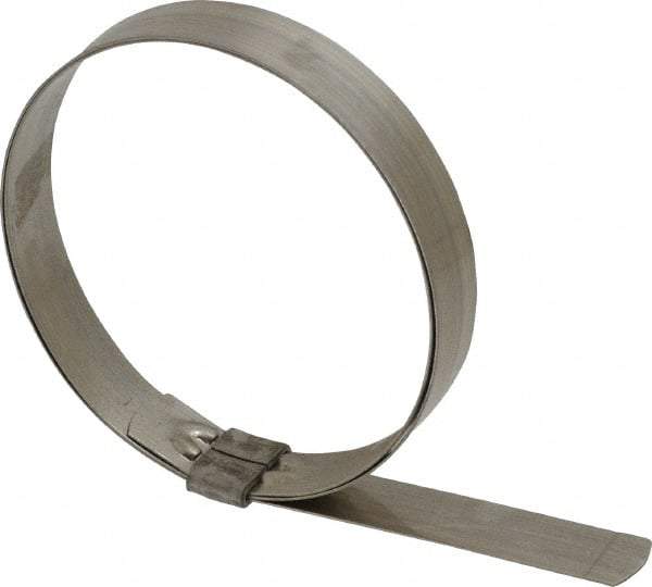 IDEAL TRIDON - 4" ID, Grade 201, Stainless Steel Preformed J-Type Clamp - 3/4" Wide x 0.03" Thick - Industrial Tool & Supply