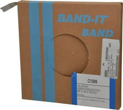Made in USA - Grade 200 to 300, Stainless Steel Banding Strap Roll - 5/8" Wide x 0.015" Thick - Industrial Tool & Supply