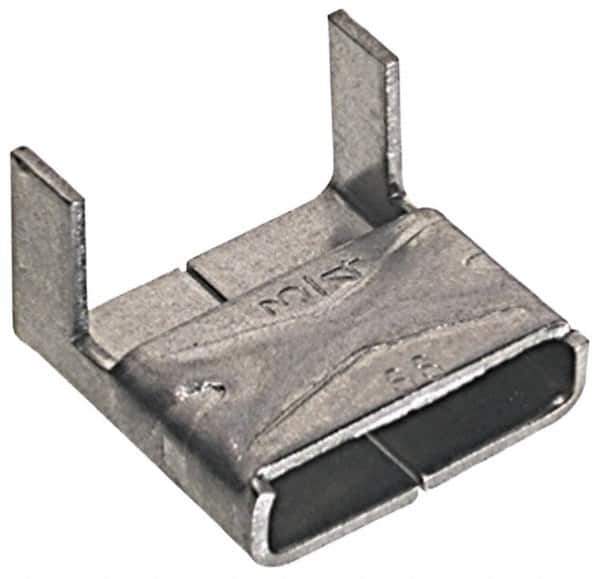 Made in USA - Grade 200 to 300, Stainless Steel Banding Strap Buckle - 3/8" Wide - Industrial Tool & Supply