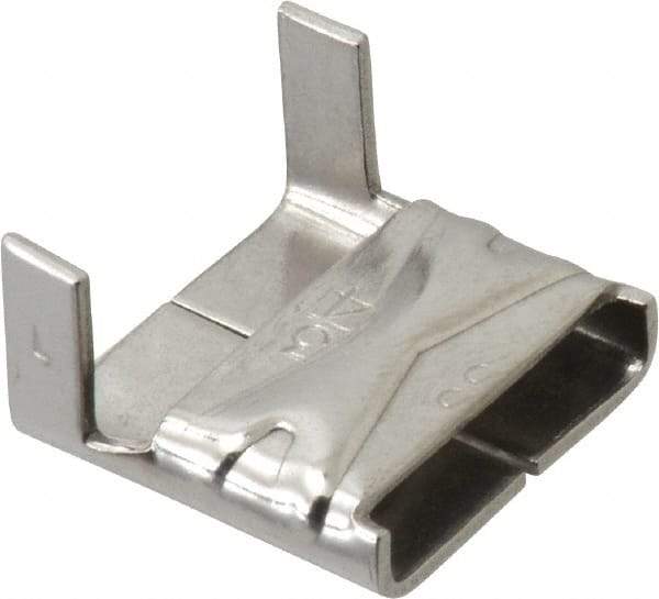 Made in USA - Grade 200 to 300, Stainless Steel Banding Strap Buckle - 3/4" Wide - Industrial Tool & Supply