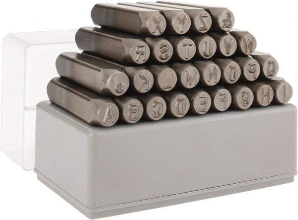 C.H. Hanson - 27 Piece, 5/16" Character Steel Stamp Set - Letters, Heavy Duty - Industrial Tool & Supply