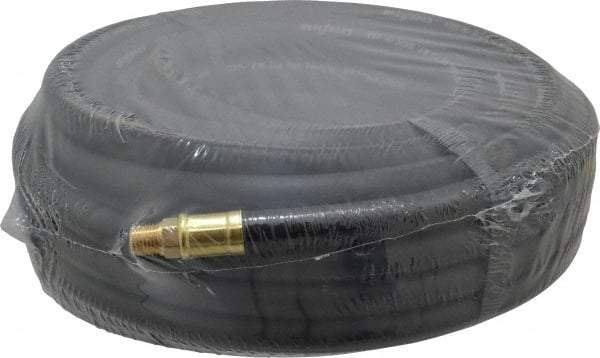 Continental ContiTech - 3/8" ID x 0.669" OD 50' Long Multipurpose Air Hose - MNPT x MNPT Ends, 200 Working psi, -40 to 190°F, 1/4" Fitting, Black - Industrial Tool & Supply