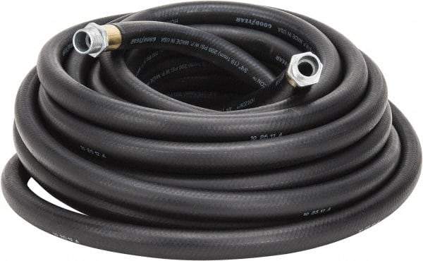 Continental ContiTech - 3/4" ID x 1.118" OD 50' Long Multipurpose Air Hose - MNPT x MNPT Ends, 200 Working psi, -40 to 190°F, 3/4" Fitting, Black - Industrial Tool & Supply