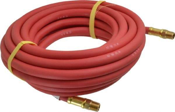 Continental ContiTech - 1/4" ID x 0.527" OD 25' Long Multipurpose Air Hose - MNPT x MNPT Ends, 250 Working psi, -40 to 190°F, 1/4" Fitting, Red - Industrial Tool & Supply
