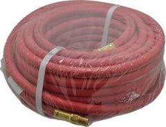 Continental ContiTech - 1/4" ID x 0.527" OD 50' Long Multipurpose Air Hose - MNPT x MNPT Ends, 250 Working psi, -40 to 190°F, 1/4" Fitting, Red - Industrial Tool & Supply