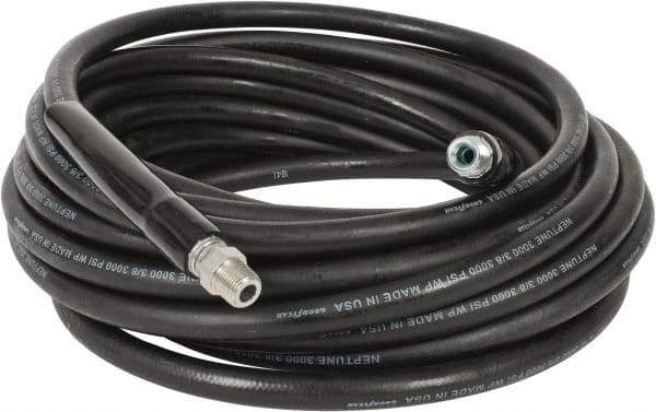 Continental ContiTech - 50' Long, 3/8" Fitting, Swivel Fitting, 0 to 250°F, Synthetic Rubber High Temp & High Pressure Hose - 3/8" Inside x 0.693" Outside Diam, Black, 3,000 psi - Industrial Tool & Supply