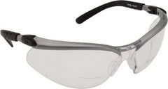 3M - +1.5, Clear Lenses, Scratch Resistant, Framed Magnifying Safety Glasses - UV Protection, Adjustable Temples, Silver/Black Plastic Frame, ANSI Z87.1-2010 - Industrial Tool & Supply