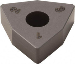 Seco - WNMA332 Grade CBN300 PCBN Turning Insert - Uncoated, 80° Trigon, 3/8" Inscr Circle, 3/16" Thick, 1/32" Corner Radius - Industrial Tool & Supply