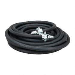 Continental ContiTech - 50' Long, 1/2" Fitting, Male NPT Fitting, -40 to 450°F, Synthetic Rubber High Temp & High Pressure Hose - 1/2" Inside x 1-1/16" Outside Diam, Black, 250 psi - Industrial Tool & Supply