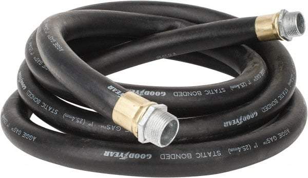 Continental ContiTech - 1" ID x 1-1/8" OD x 12' OAL, NPT Male x Male Petroleum Transfer Hose - 100 Max Working psi, 1" Fitting, Black - Industrial Tool & Supply
