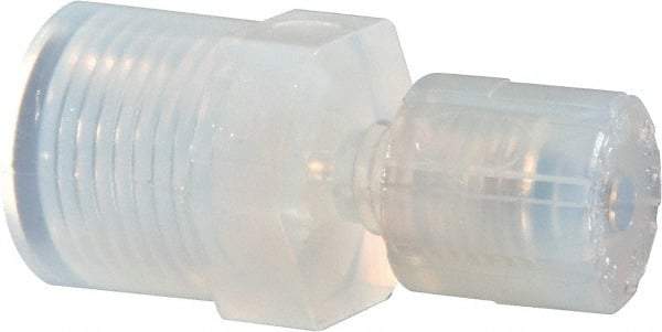 NewAge Industries - 1/8" Tube OD, PFA PTFE Plastic Compression Tube Female Connector - 1/4 NPT Pipe, 500°F Max, 1/4 Thread - Industrial Tool & Supply