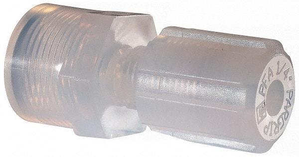 NewAge Industries - 1/4" Tube OD, PFA PTFE Plastic Compression Tube Female Connector - 3/8 NPT Pipe, 500°F Max, 3/8 Thread - Industrial Tool & Supply
