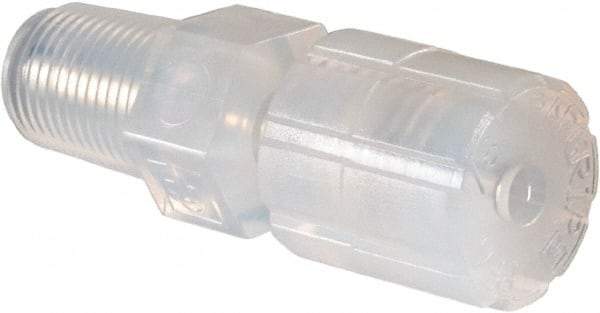 NewAge Industries - 1/8" Tube OD, PFA PTFE Plastic Compression Tube Male Connector - 1/8 NPT Pipe, 500°F Max, 1/8 Thread - Industrial Tool & Supply