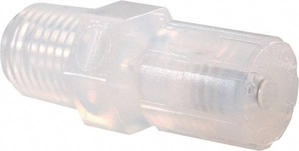 NewAge Industries - 1/8" Tube OD, PFA PTFE Plastic Compression Tube Male Connector - 1/4 NPT Pipe, 500°F Max, 1/4 Thread - Industrial Tool & Supply