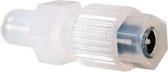 NewAge Industries - 1/4" Tube OD, PFA PTFE Plastic Compression Tube Male Connector - 1/8 NPT Pipe, 500°F Max, 1/8 Thread - Industrial Tool & Supply