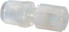 NewAge Industries - 1/4" Tube OD, PFA PTFE Plastic Compression Tube Male Connector - 1/2 NPT Pipe, 500°F Max, 1/2 Thread - Industrial Tool & Supply